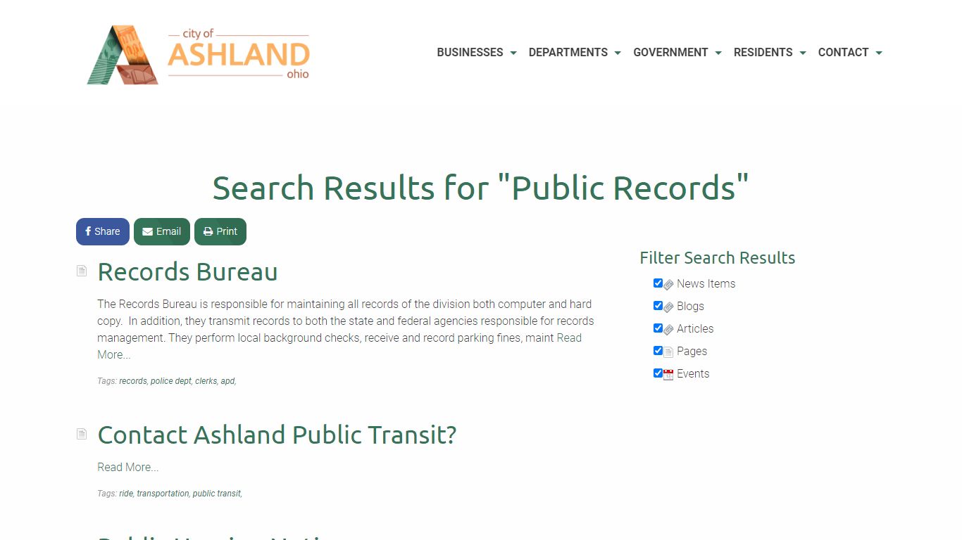 Search - Ashland City Ohio